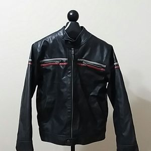 ARIZONA Men's Black Leather Motorcycle Jacket Med